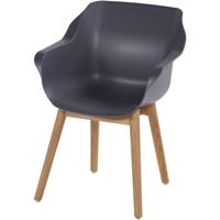 Hartman Tuinstoel 'Sophie Teak' met armleuning, kleur Antraciet - thumbnail