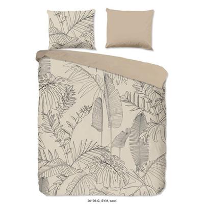 Good Morning Dekbedovertrek "bladeren" - Zand - (200x200/220 cm) - Katoen