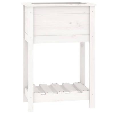VidaXL Plantenbak met schap 54x34,5x81 cm massief grenenhout wit VidaXL Plantenbak met schap 54x34,5x81 cm massief grenenhout wit