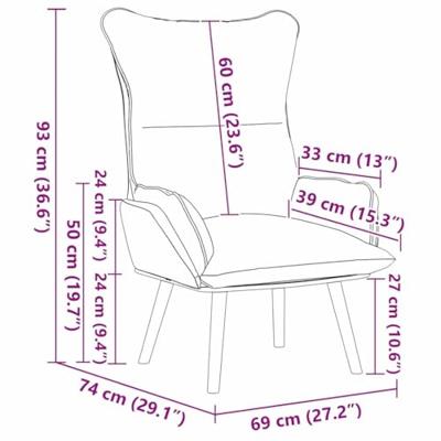 Fauteuil Lichtgrijs 69 x 74 x 93 cm Stof