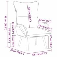 Fauteuil Lichtgrijs 69 x 74 x 93 cm Stof - thumbnail