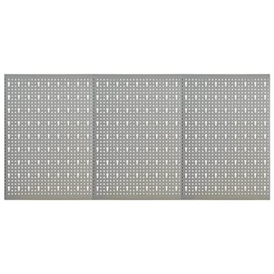 VidaXL Gaatjespaneel wandgemonteerd 3 st 40x58 cm staal VidaXL Gaatjespaneel wandgemonteerd 3 st 40x58 cm staal