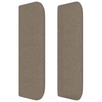 Hoofdbord met randen 83x16x78/88 cm stof taupe - thumbnail