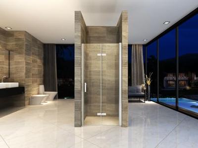 Maki nisdeur vouwbaar rechts 800 x 2000 x 8 mm nano helder glas/chroom