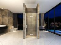 Maki nisdeur vouwbaar rechts 800 x 2000 x 8 mm nano helder glas/chroom - thumbnail
