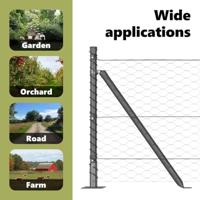 VidaXL Afrasteringspaal grijs 10 x 0,4 m (36 mm gaas) staal en pvc - thumbnail