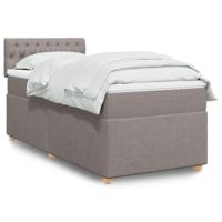Boxspring met matras stof taupe 80x200 cm - thumbnail