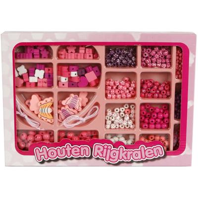 Houten Rijgkralen Set 825-delig Roze