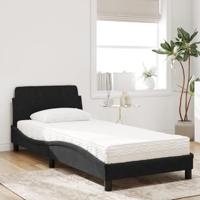 Bed met matras "Dover" fluweel zwart 90x200 cm - thumbnail