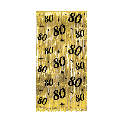 Classy Feestgordijn 80 Jaar Goud