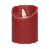 Kaars wax rustiek bewegende vlam 7,5x10 cm bordeaux b.o. Anna's Collection - Annas collection - thumbnail