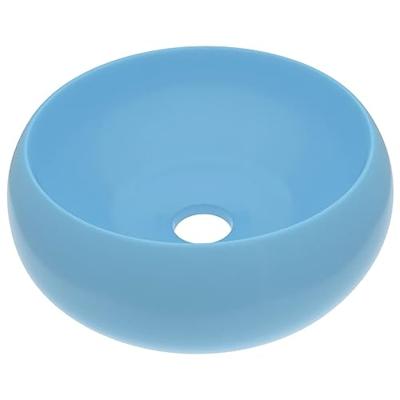 VidaXL Wastafel rond 40x15 cm keramiek mat lichtblauw