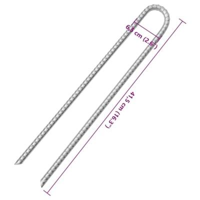 VidaXL Tentharingen 6 st u-vormig ø12 mm 41,5 cm gegalvaniseerd staal VidaXL Tentharingen 6 st u-vormig ø12 mm 41,5 cm gegalvaniseerd staal