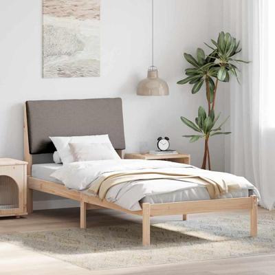 Bedframe Bruin en taupe 90 x 200 cm Massief grenenhout Bedframe Bruin en taupe 90 x 200 cm Massief grenenhout