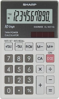 Sharp EL-W211G calculator Pocket Financiële rekenmachine Grijs