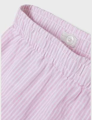 Name it zomer broek meisjes - roze - NknJela - wide leg fit