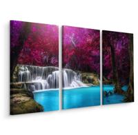 Schilderij - Kanchanaburi waterval Thailand, 3 luik, premium print - thumbnail