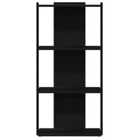 Boekenkast 3-laags 60x30x120 cm bewerkt hout zwart - thumbnail