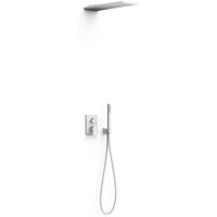 Regendoucheset Inbouw Tres Project Vierkant 30 cm Met Wanddouche en Handdoucheset met Staafhanddouche Rapid Box Mat Wit - thumbnail