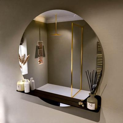 MONDIAZ SPOT spiegel rond 110cm met Spiegelplanchet kleur Urban.