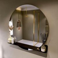 MONDIAZ SPOT spiegel rond 110cm met Spiegelplanchet kleur Urban. - thumbnail