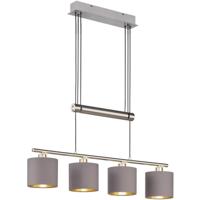 LED Hanglamp Rechthoekig - 4-lichts - E14 Fitting - Mat Bruin Aluminium - thumbnail