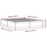 Bedframe zonder matras massief grenenhout wit 200x200 cm - thumbnail