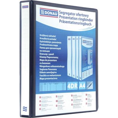 DONAU personaliseerbare ringmap, PP, ft A4, 4 D-ringen van 20 mm, zwart DONAU personaliseerbare ringmap, PP, ft A4, 4 D-ringen van 20 mm, zwart