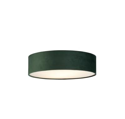 Searchlight PlafondlampDrum Pleat 38cm groen velvet - 23298-2GR