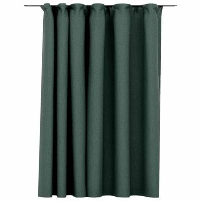 VidaXL Gordijn linnen-look verduisterend met haken 290x245 cm groen VidaXL Gordijn linnen-look verduisterend met haken 290x245 cm groen