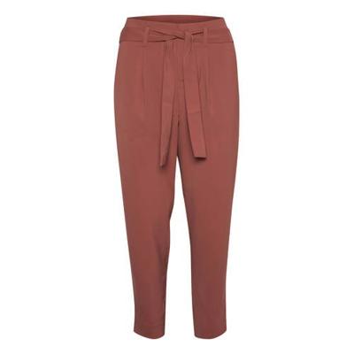 Saint Tropez cropped tapered fit broek Andrea donkerroze