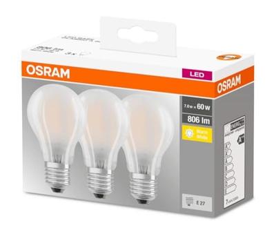 OSRAM HOMELIGHTING 4058075819351 LED-lamp Energielabel E (A - G) E27 Peer 6.5 W = 60 W Warmwit (Ø x l) 60 mm x 105 mm 3 stuk(s)