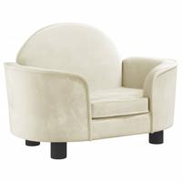 Hondenmand 66x40x45 cm fluweel crmekleurig - thumbnail