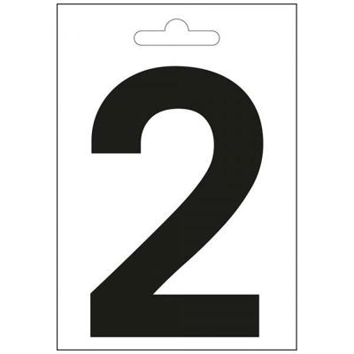 Nautic cijfer 2 zwart 100 mm.