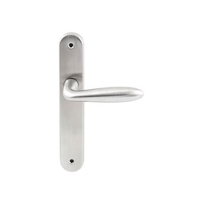 Hardbrass Deurkruk Istanbul op ovaal langschild blind - RVS Hardbrass Deurkruk Istanbul op ovaal langschild blind - RVS