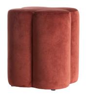 Light & Living Poef 'Nalani' Velvet, kleur Bordeaux - thumbnail