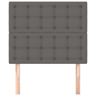 Hoofdborden 2 st 100x5x78/88 cm kunstleer grijs