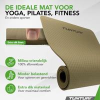 Tunturi Yogamat 8mm | Pilates mat | Fitnessmat | 183 x 61 x 0,8 cm | Incl Draagtas | Anti Slip en Eco | Groen - thumbnail