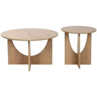 Set van 2 tafels Home ESPRIT Natuurlijk 75 x 75 x 45 cm - thumbnail