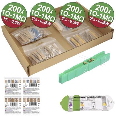 Quadrios 23P131 23P131 Assortiment metaal- en koolfilmweerstanden Axiaal bedraad 800 stuk(s) Quadrios 23P131 23P131 Assortiment metaal- en koolfilmweerstanden Axiaal bedraad 800 stuk(s)