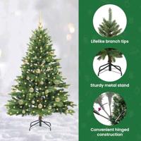 Kunstkerstboom met 150 LED met standaard Groen 150 cm PE en PVC - thumbnail