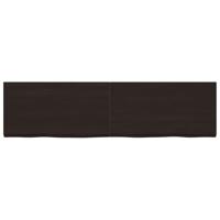 Tafelblad 220x60x(2-6)cm behandeld eikenhout donkerbruin - thumbnail