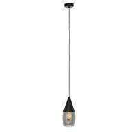 QAZQA Moderne hanglamp zwart met smoke glas - Drop - thumbnail