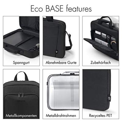 Dicota Eco Slim Case Plus BASE notebooktas 39,6 cm (15.6 ) Zwart