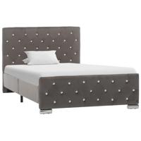 Bedframe fluweel grijs 100x200 cm - thumbnail