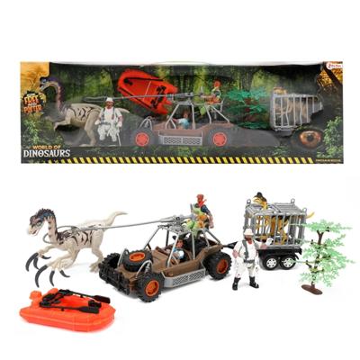 World of Dinosaurs XL speelset met jeep en boot