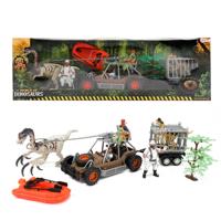 World of Dinosaurs XL speelset met jeep en boot - thumbnail