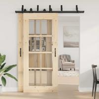 Doos met onderdelen voor schuifdeur 183 cm staal zwart - thumbnail