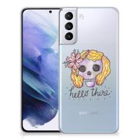 Silicone Back Case Samsung Galaxy S21 Plus Boho Skull - thumbnail