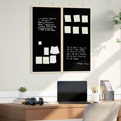 VidaXL Bulletinbord zwart 80 x 80 x 1.4 cm massief grenenhout VidaXL Bulletinbord zwart 80 x 80 x 1.4 cm massief grenenhout